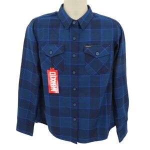 Dixxon Snap On Women Medium Blue Two Pocket Long Sleeve Button Down Flannel NEW